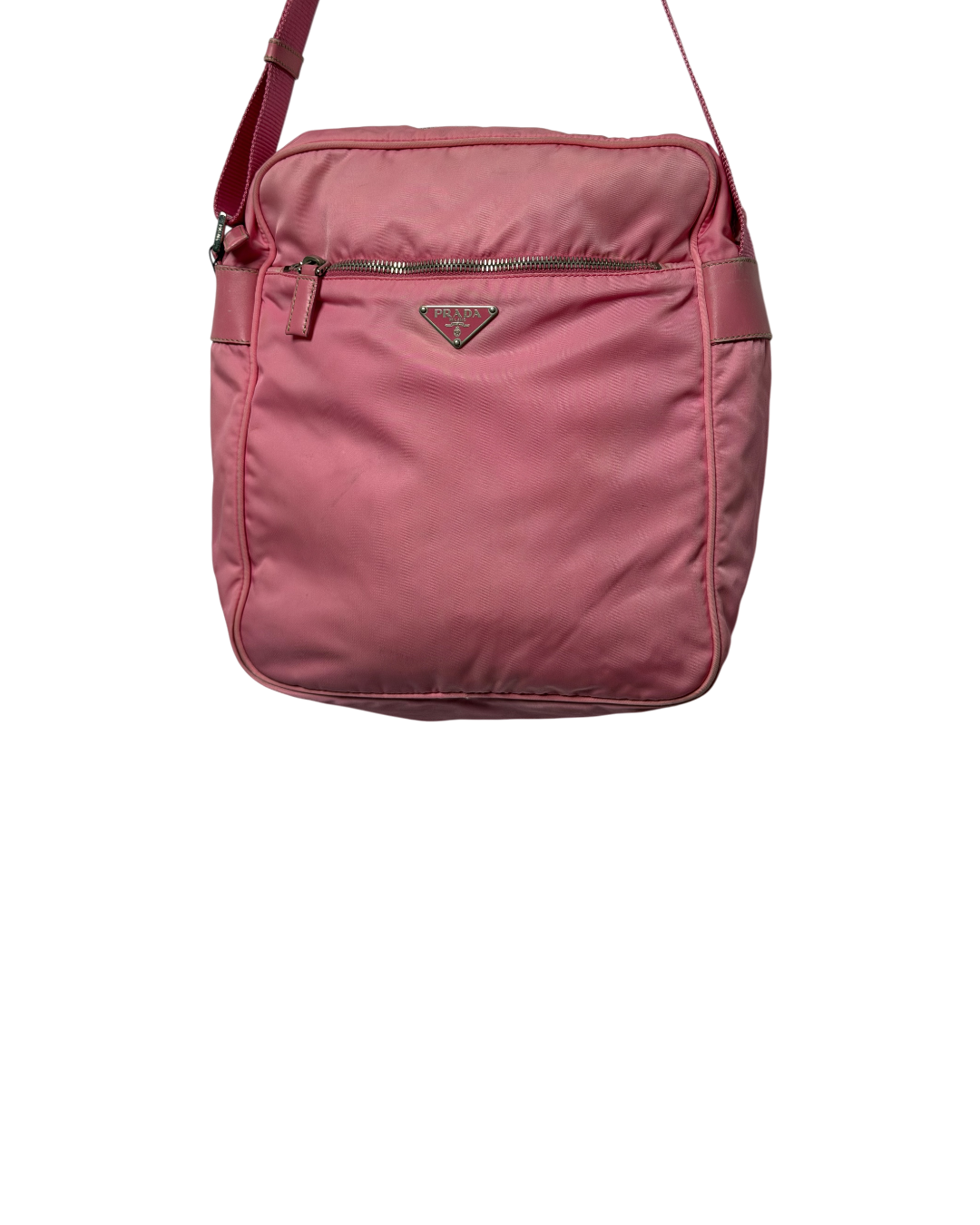 Prada Tessuto Nylon Shoulder Bag Pink