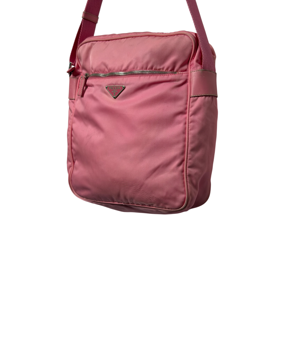 Prada Tessuto Nylon Shoulder Bag Pink