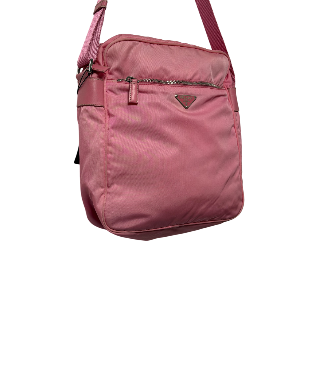 Prada Tessuto Nylon Shoulder Bag Pink