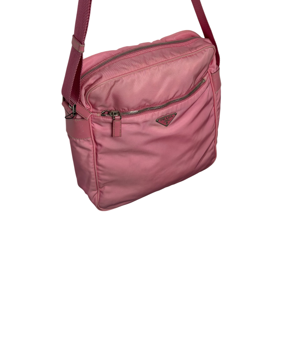 Prada Tessuto Nylon Shoulder Bag Pink