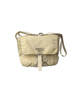 Prada Tessuto Nylon Strap Shoulderbag Beige