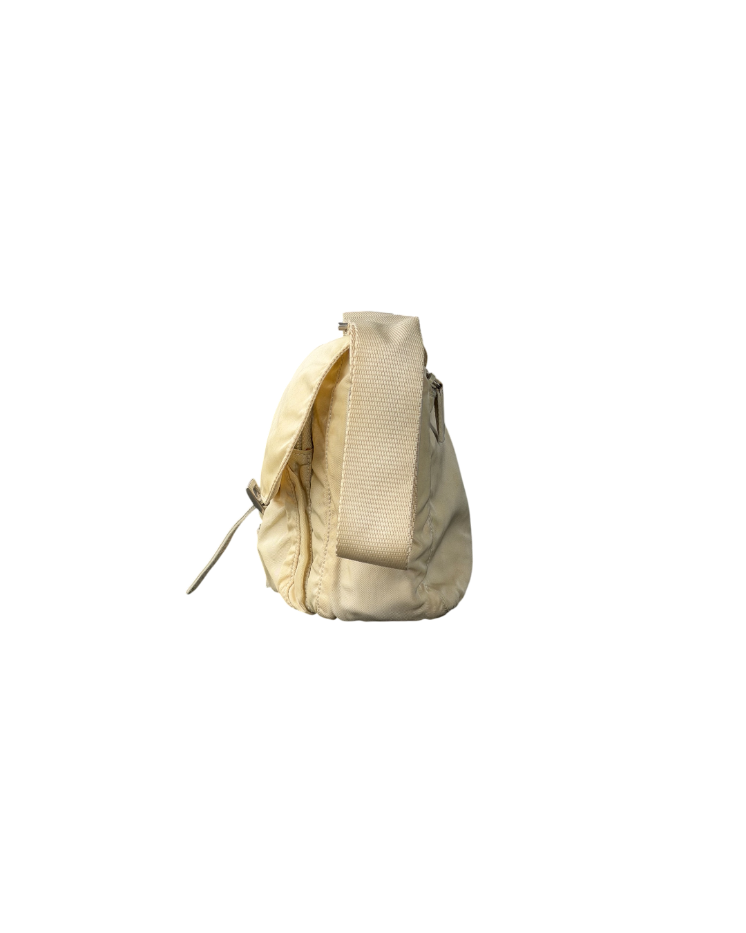 Prada Tessuto Nylon Strap Shoulderbag Beige