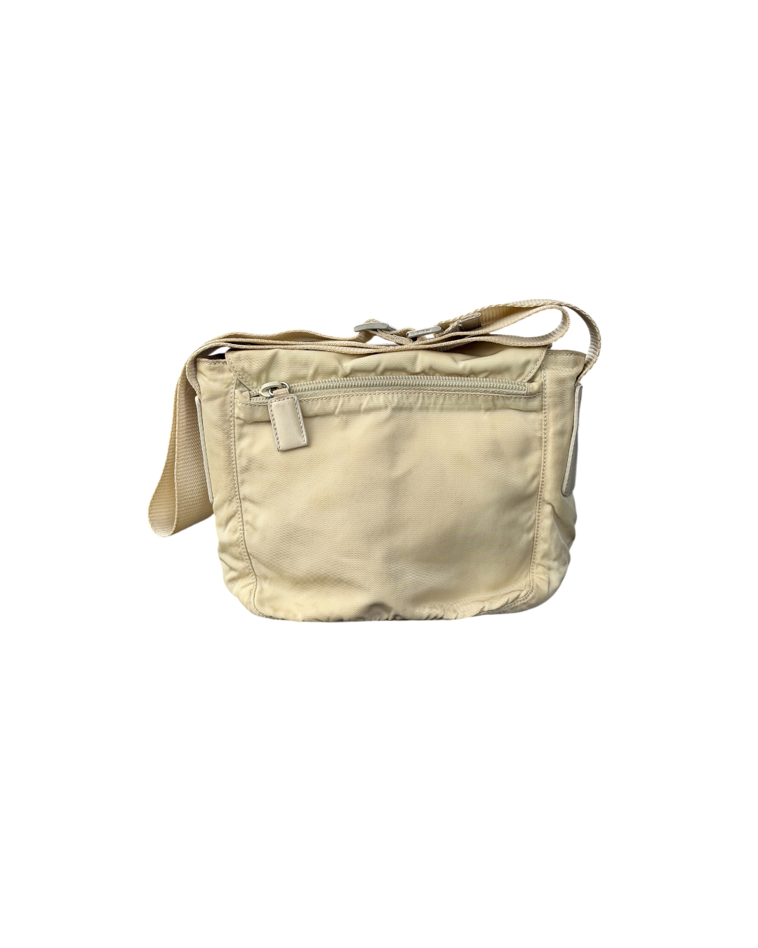 Prada Tessuto Nylon Strap Shoulderbag Beige