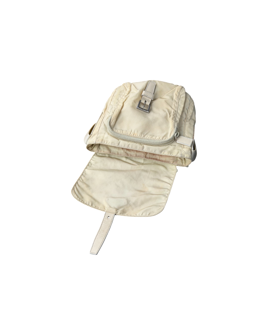 Prada Tessuto Nylon Strap Shoulderbag Beige