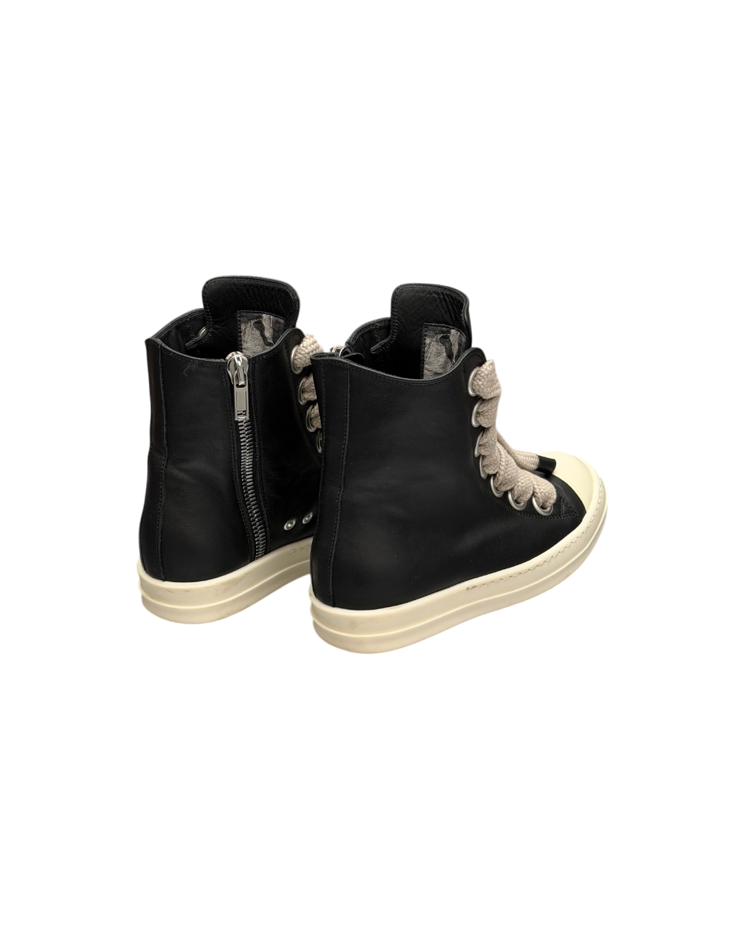 Rick Owens Jumbolace High Top Sneaker Black Cream