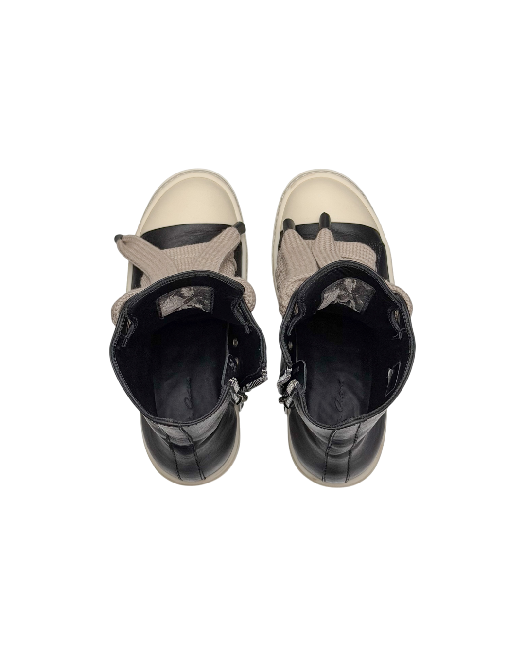 Rick Owens Jumbolace High Top Sneaker Black Cream