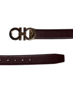 Salvatore Ferragamo Reversible Gancini Belt Burgundy