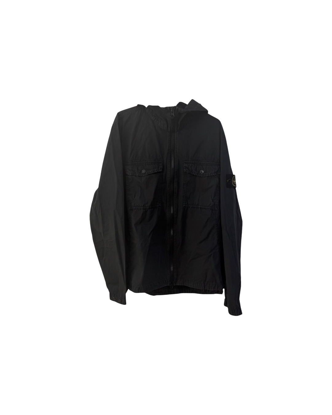 Stone Island Garment Dyed Hooded Zip Jacket Navy Blue