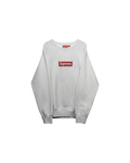 Supreme Box Logo Crewneck Heather Grey Red