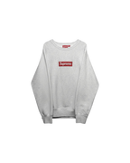 Supreme Box Logo Crewneck Heather Grey Red