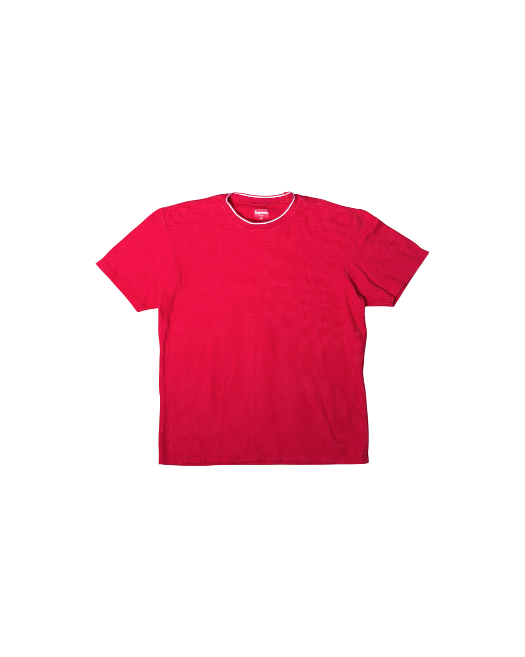 Supreme Stripe Rib Waffle T-Shirt Red
