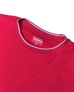 Supreme Stripe Rib Waffle T-Shirt Red