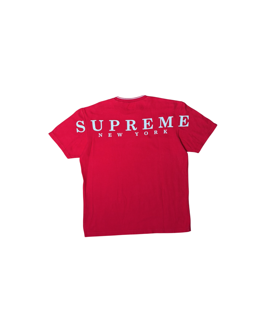 Supreme Stripe Rib Waffle T-Shirt Red