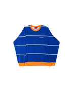 Supreme Striped Crewneck FW17 Blue Orange