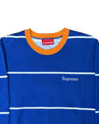 Supreme Striped Crewneck FW17 Blue Orange