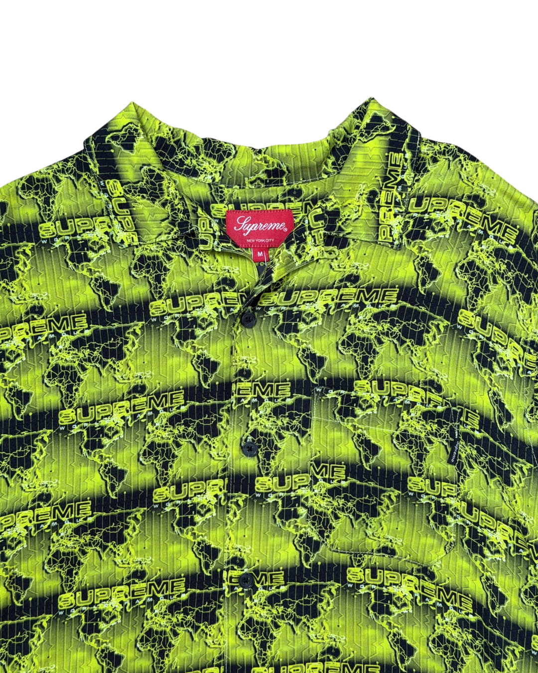 Supreme World Famous Rayon Shirt Acid Green SS18