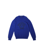 Versace Knit Crewneck Black Medusa Blue Purple