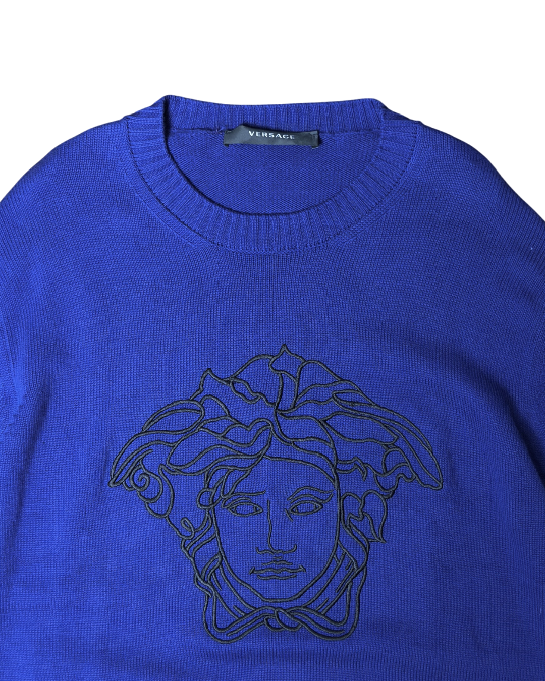 Versace Knit Crewneck Black Medusa Blue Purple