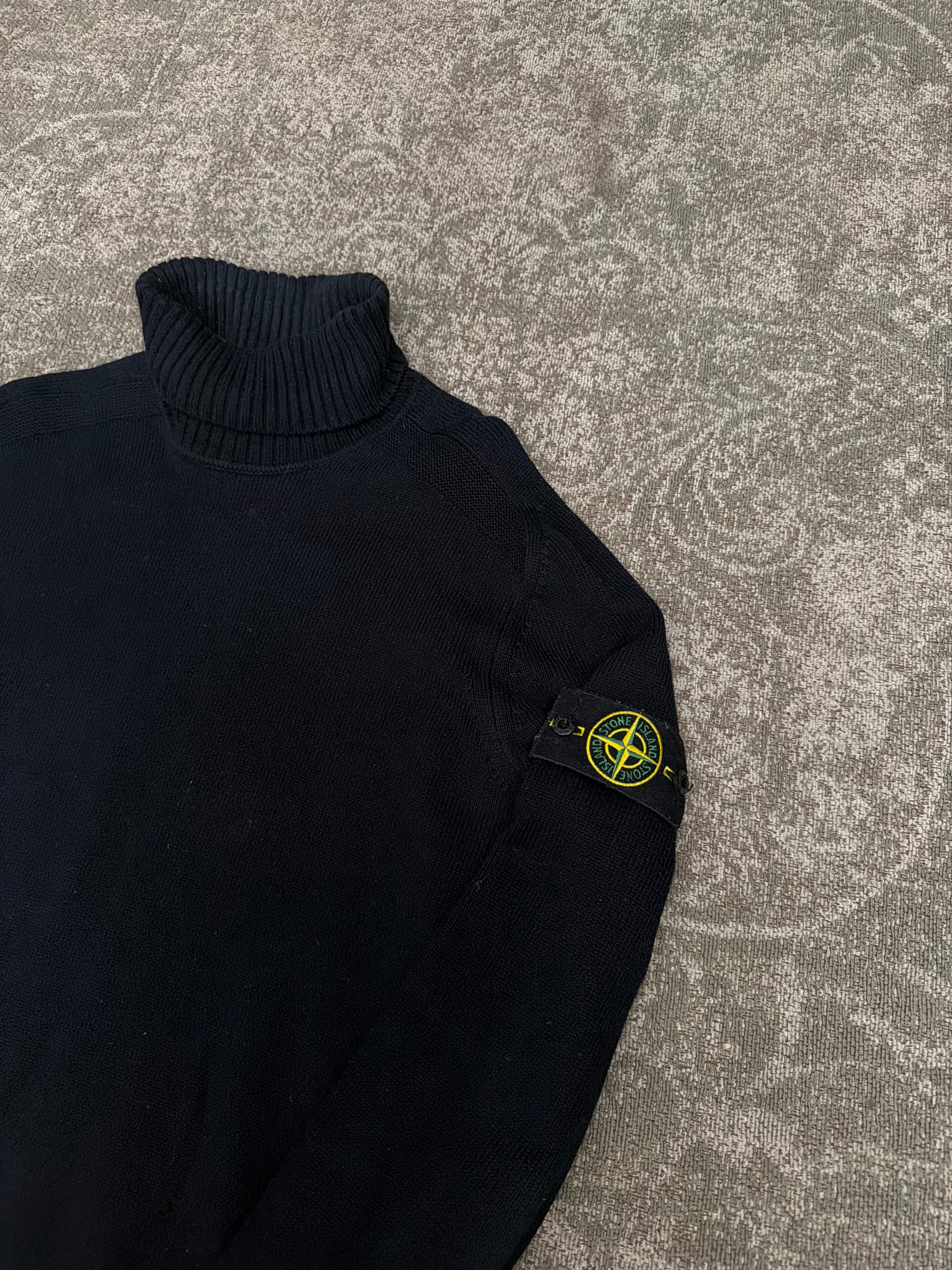 Stone Island Full Rib RWS Turtleneck Jumper Black