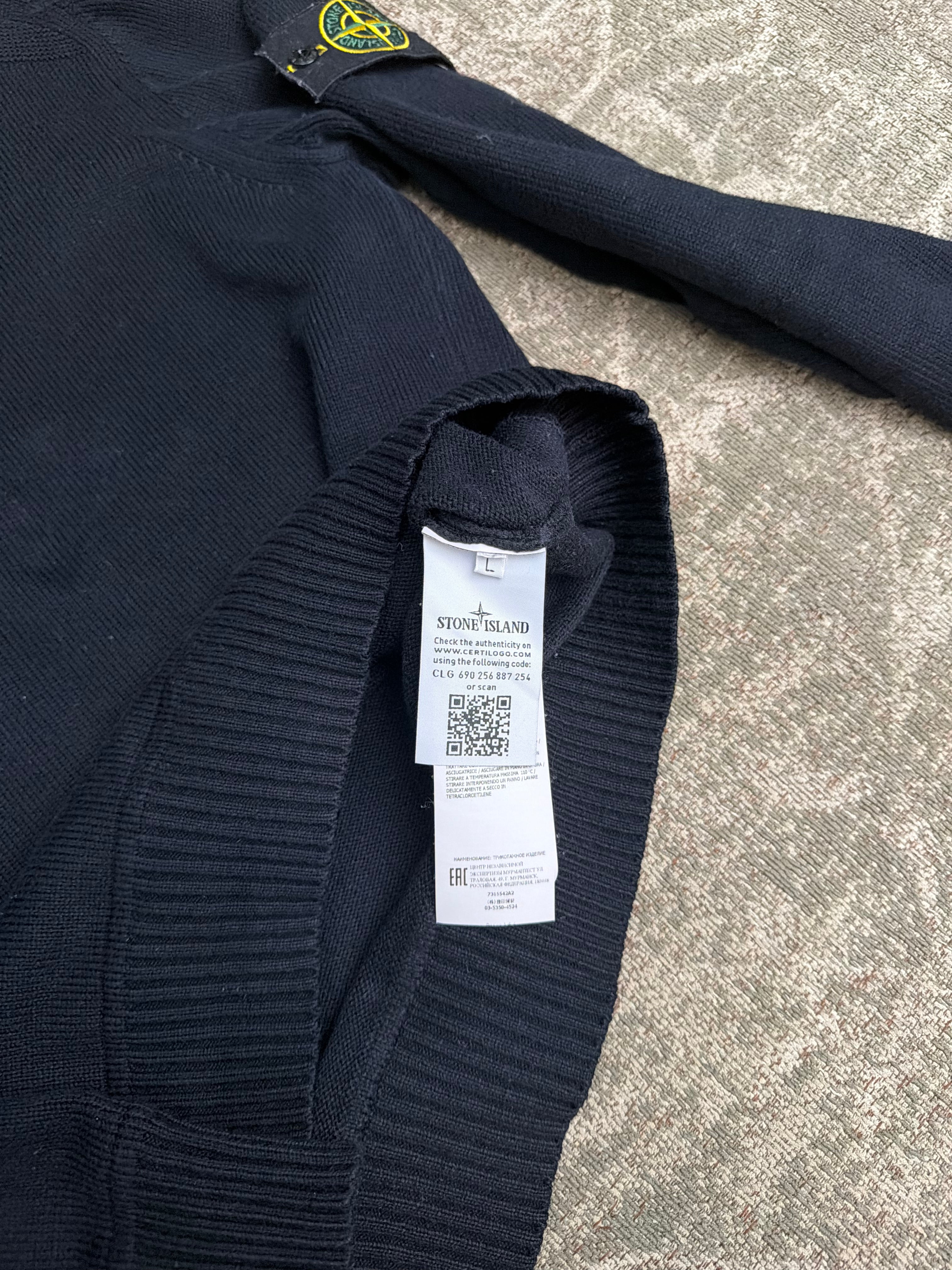 Stone Island Full Rib RWS Turtleneck Jumper Black