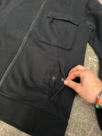 Stone Island Garment Dyed Zip Cotton Track Jacket Black