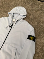 Stone Island Zip Hoodie Light Blue