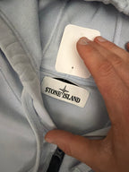 Stone Island Zip Hoodie Light Blue