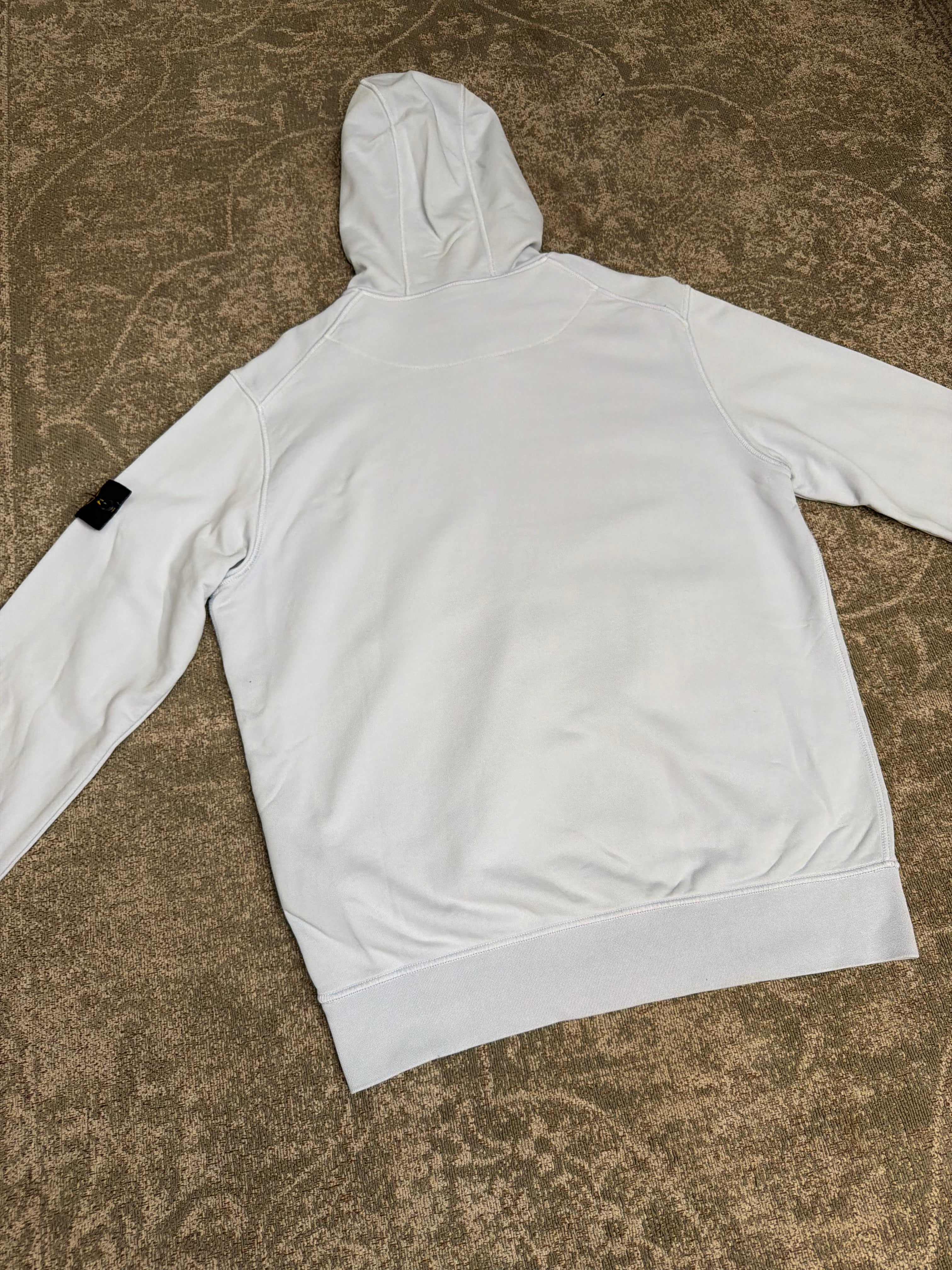 Stone Island Zip Hoodie Light Blue