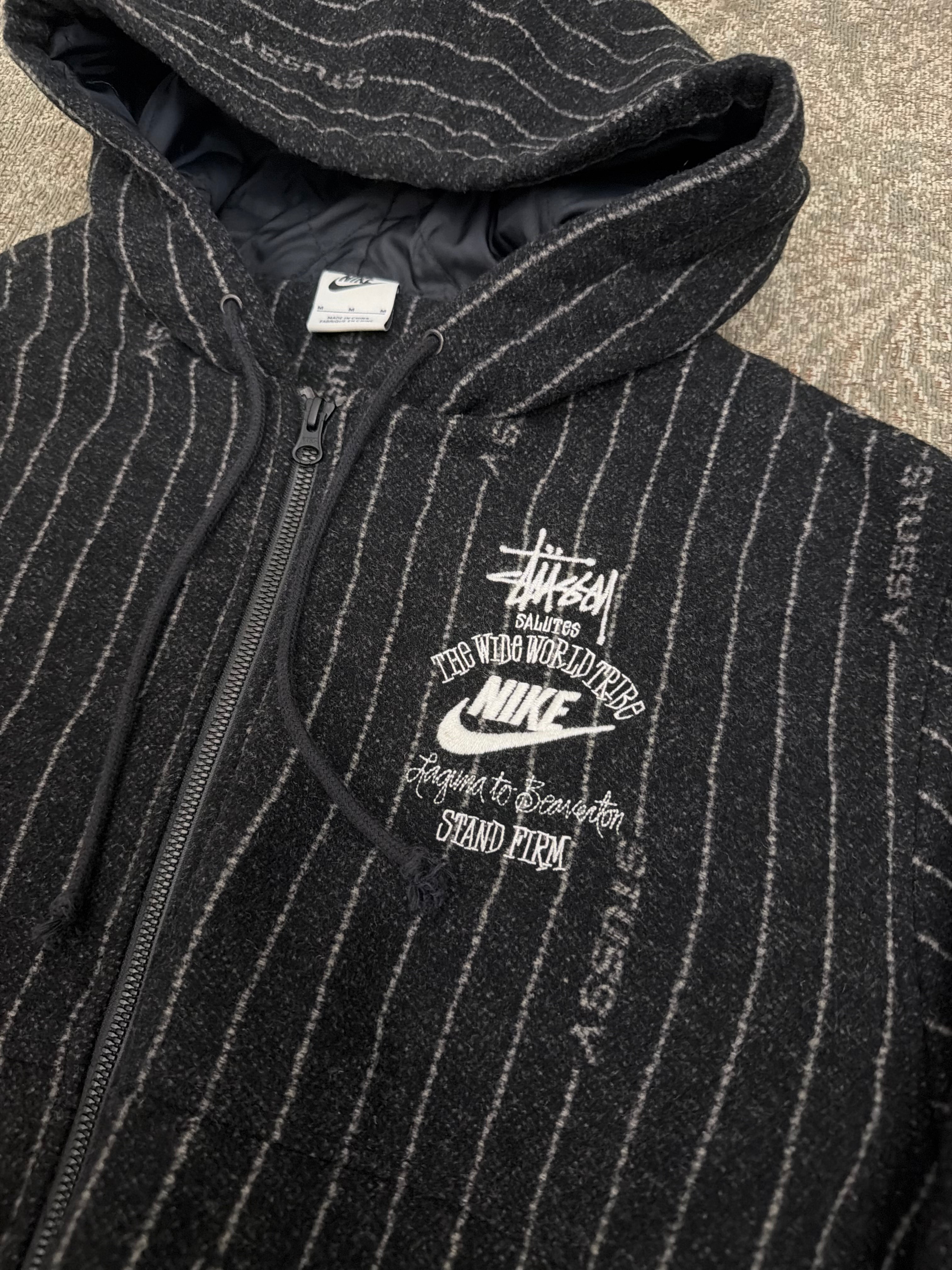 Stussy x Nike Wool Pin Striped Jacket Black