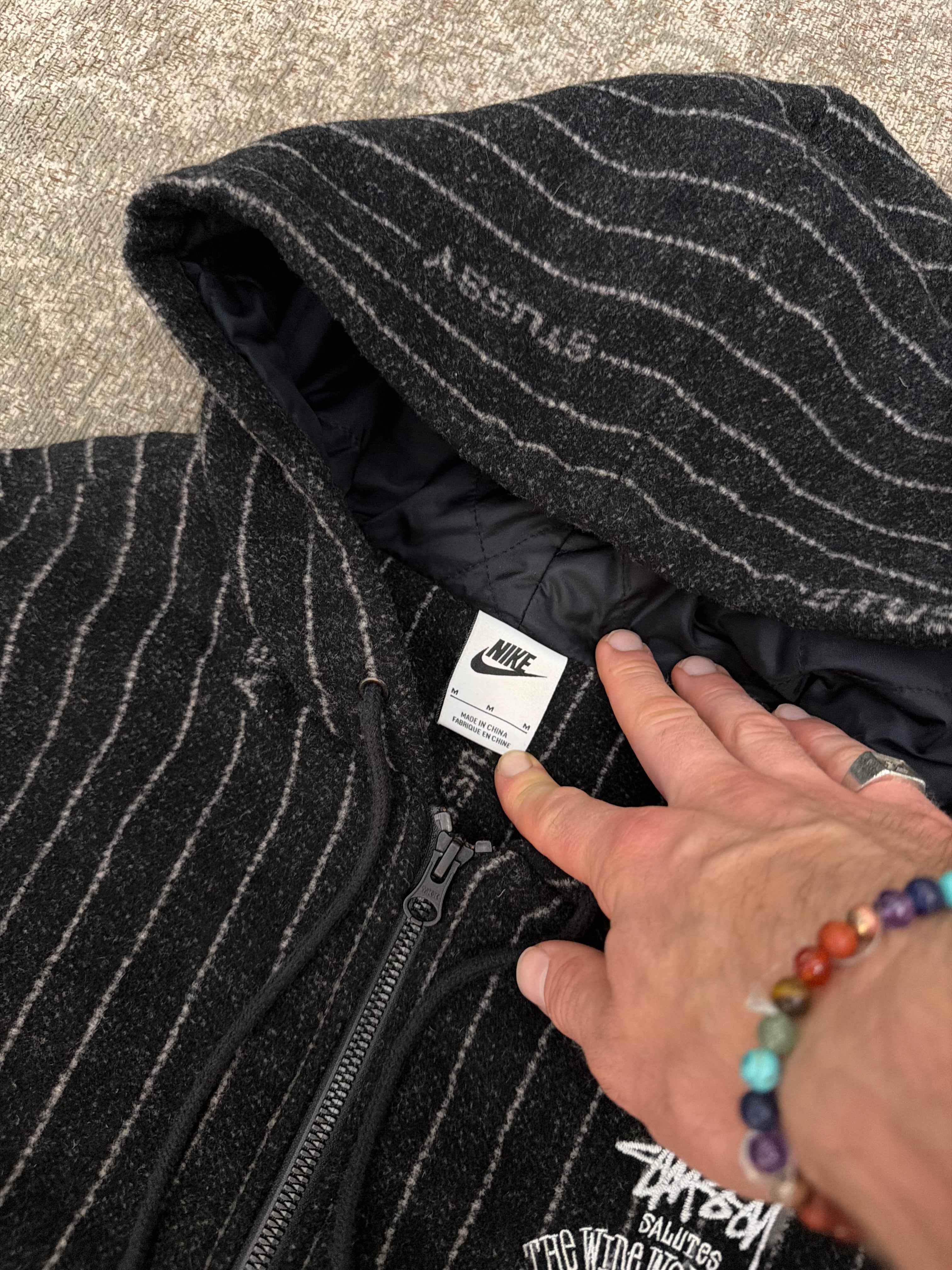 Stussy x Nike Wool Pin Striped Jacket Black