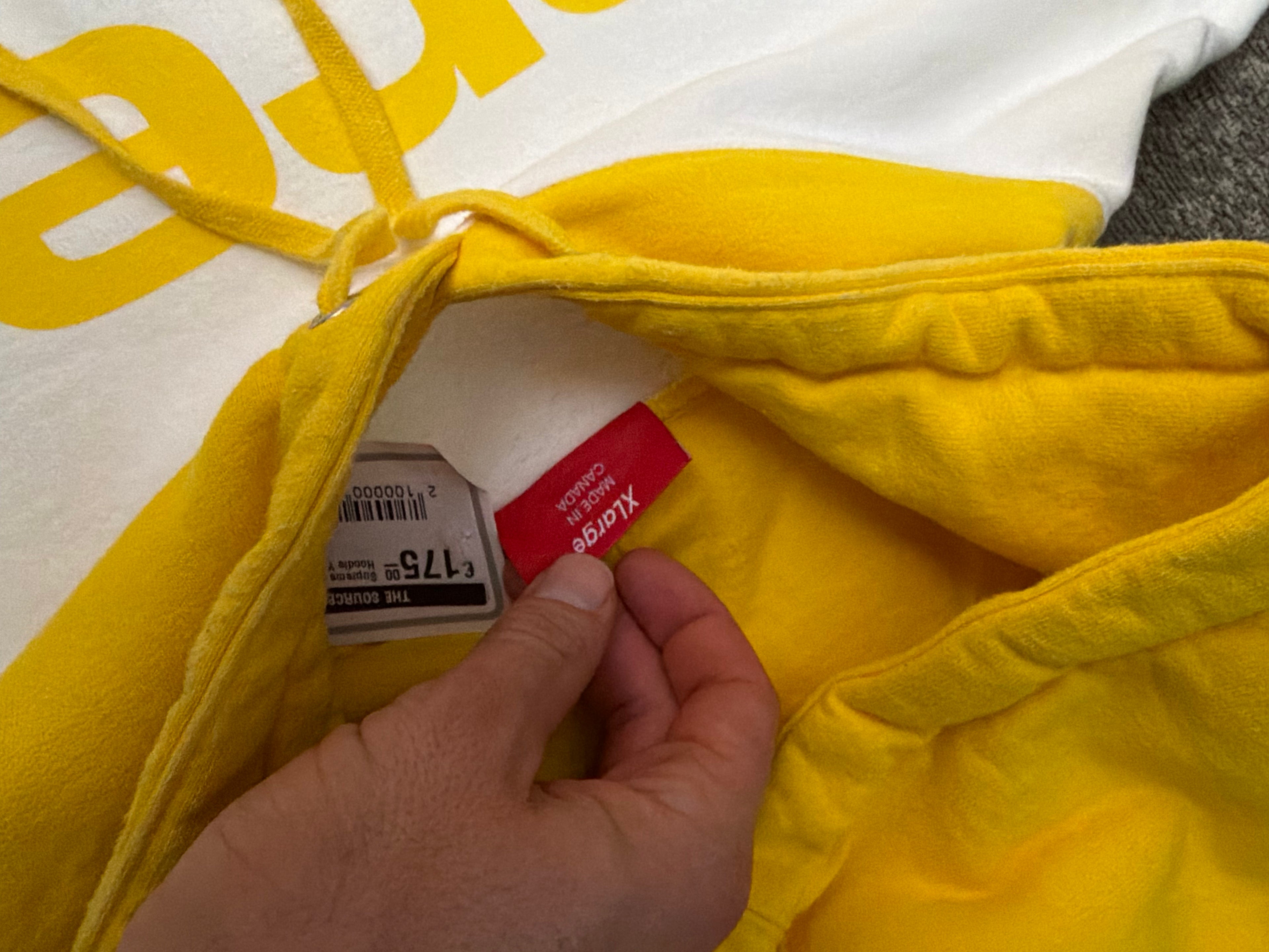 Supreme Blocked Hoodie FW17 Yellow White