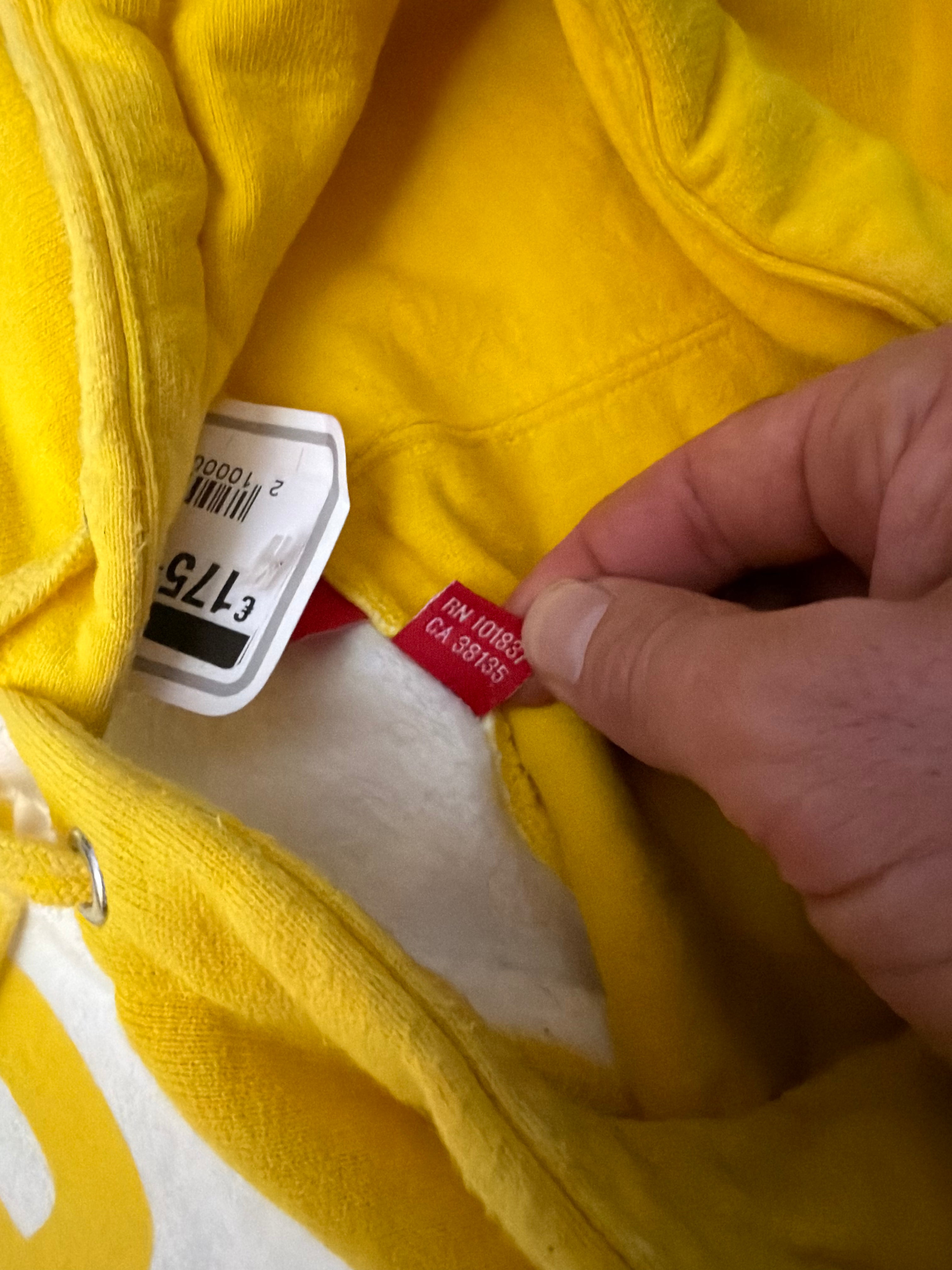 Supreme Blocked Hoodie FW17 Yellow White