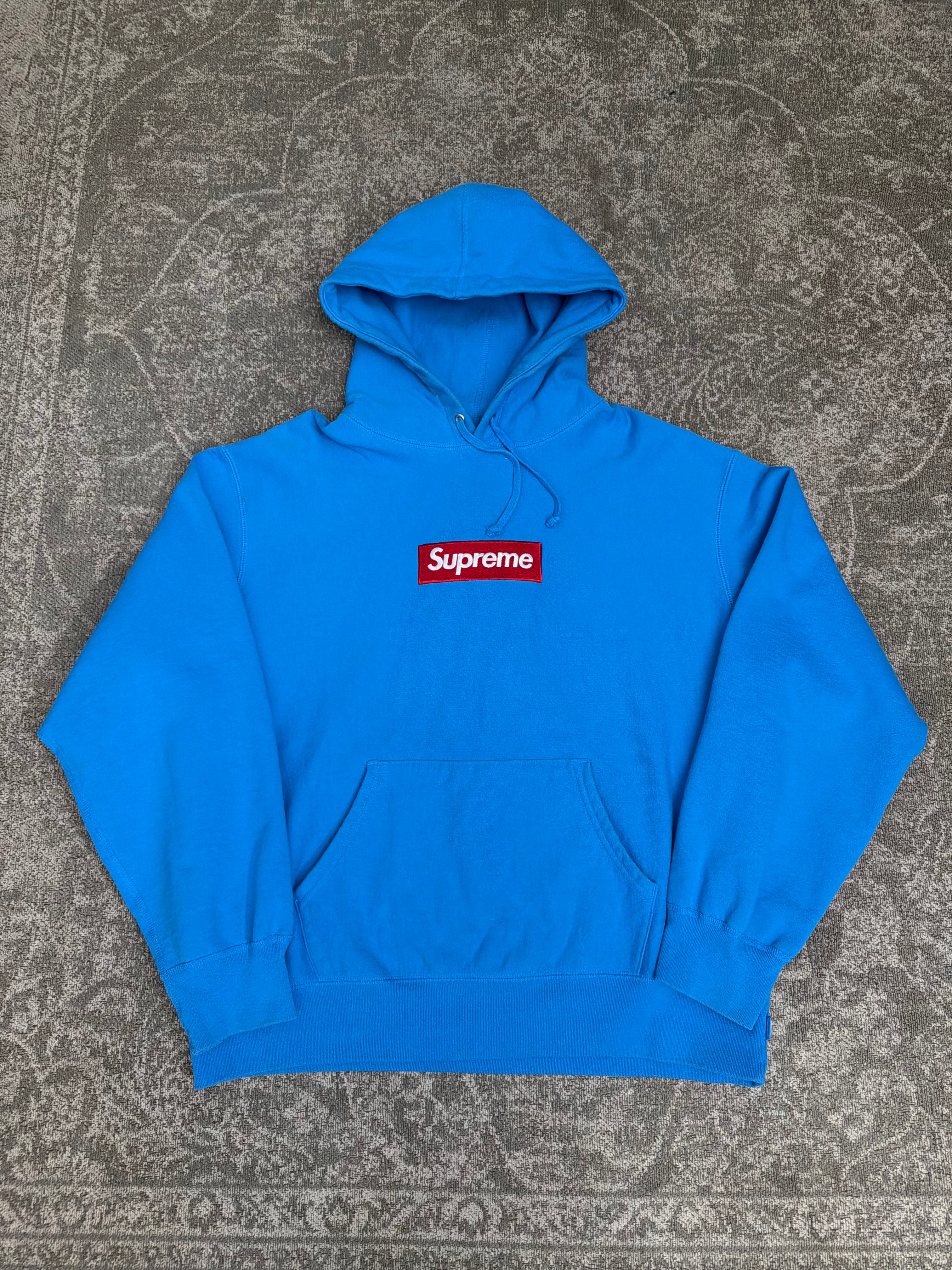 Supreme FW25 Box Logo Hoodie Cyan Blue Red
