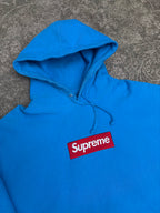 Supreme FW25 Box Logo Hoodie Cyan Blue Red