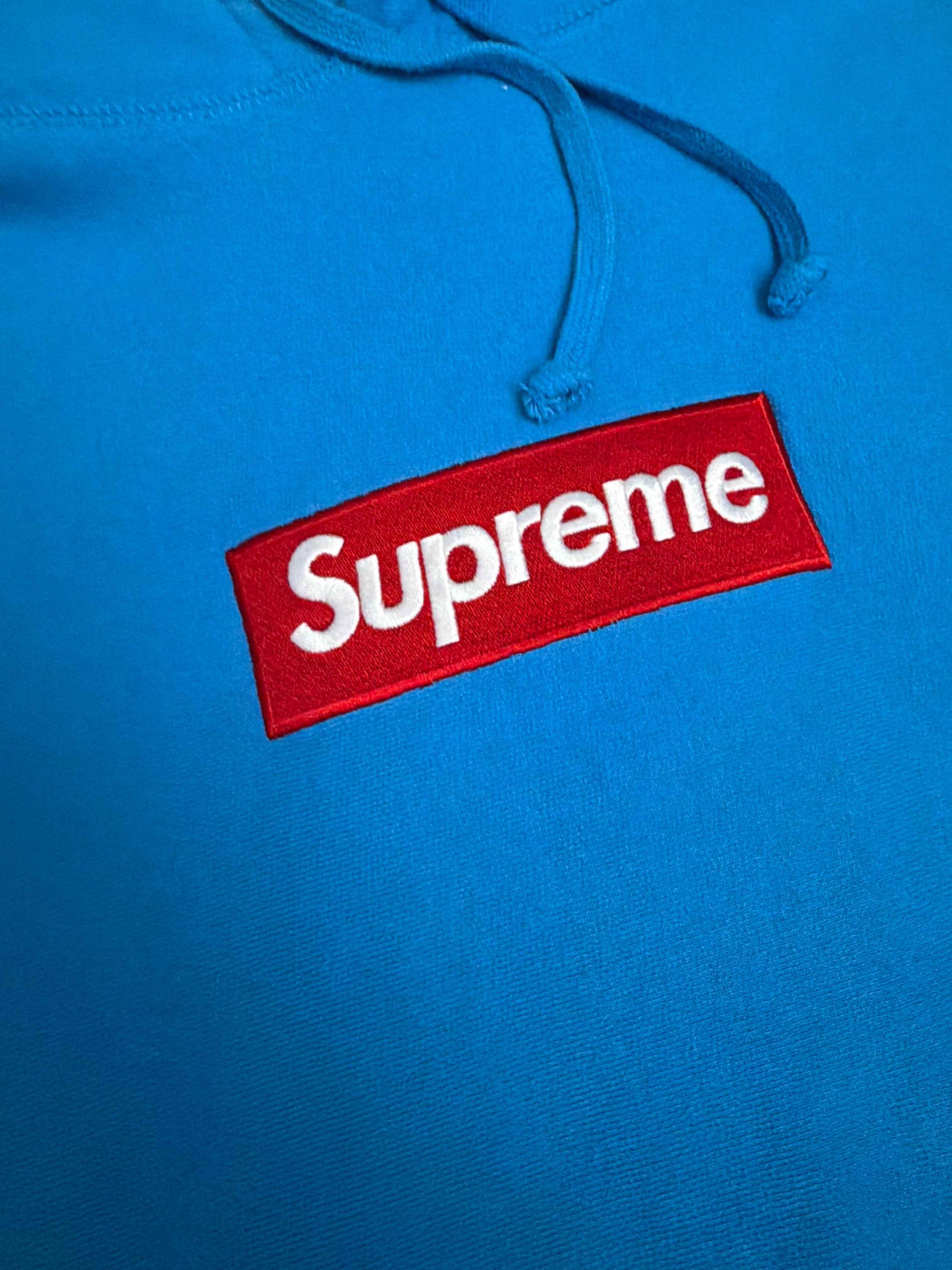 Supreme FW25 Box Logo Hoodie Cyan Blue Red