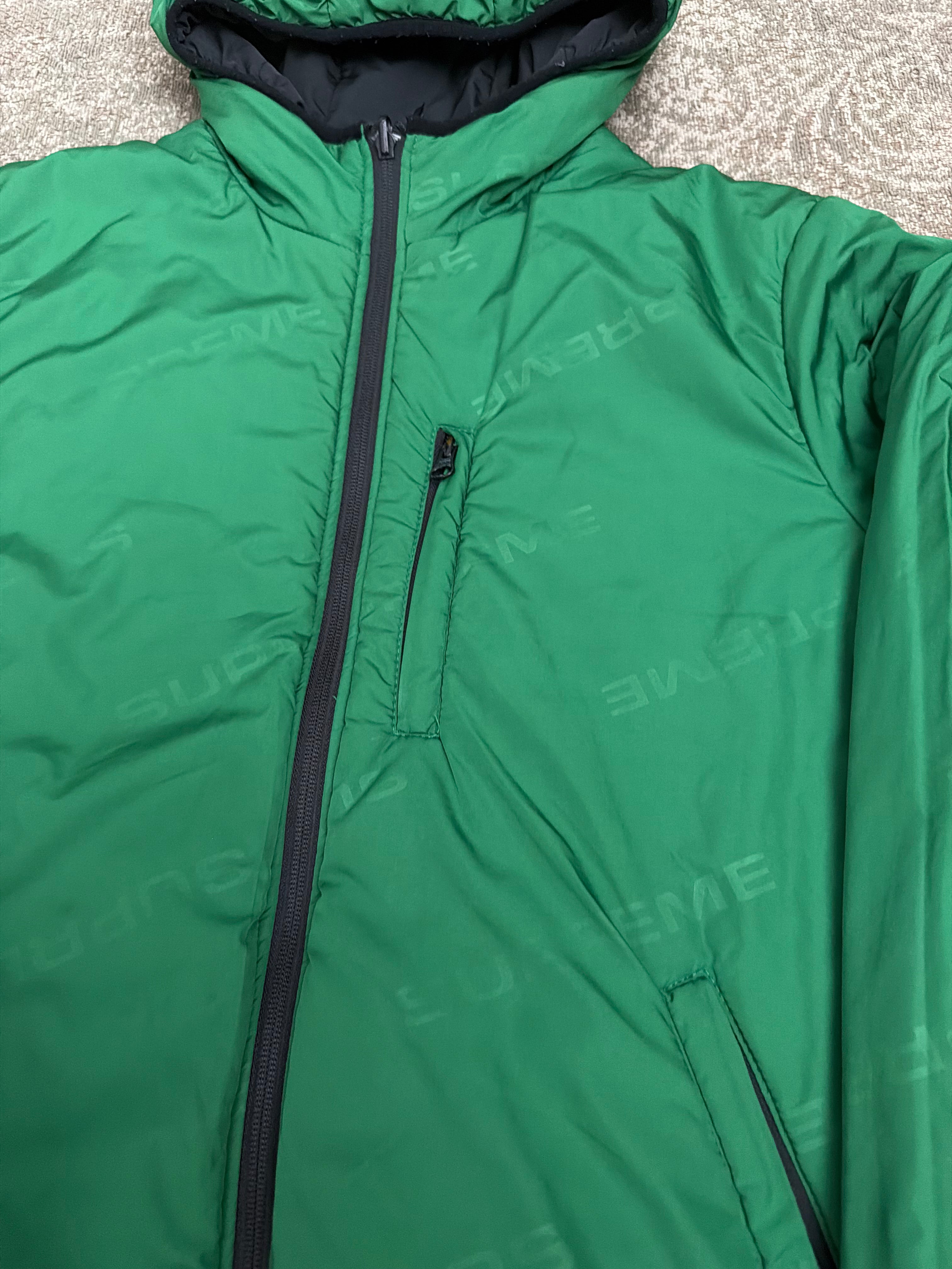 Supreme Reversible Hooded Puffy Jacket Black Green