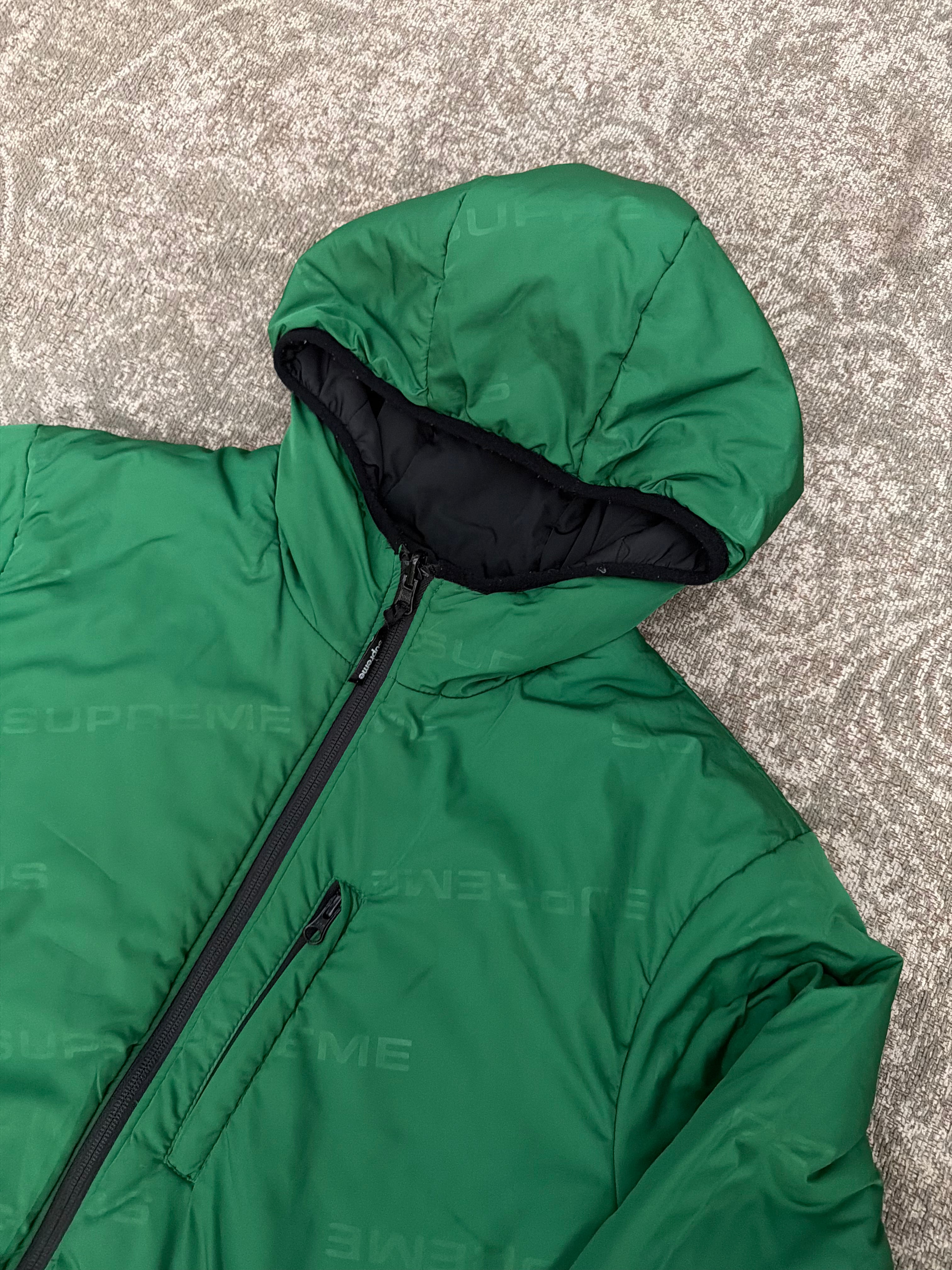 Supreme Reversible Hooded Puffy Jacket Black Green