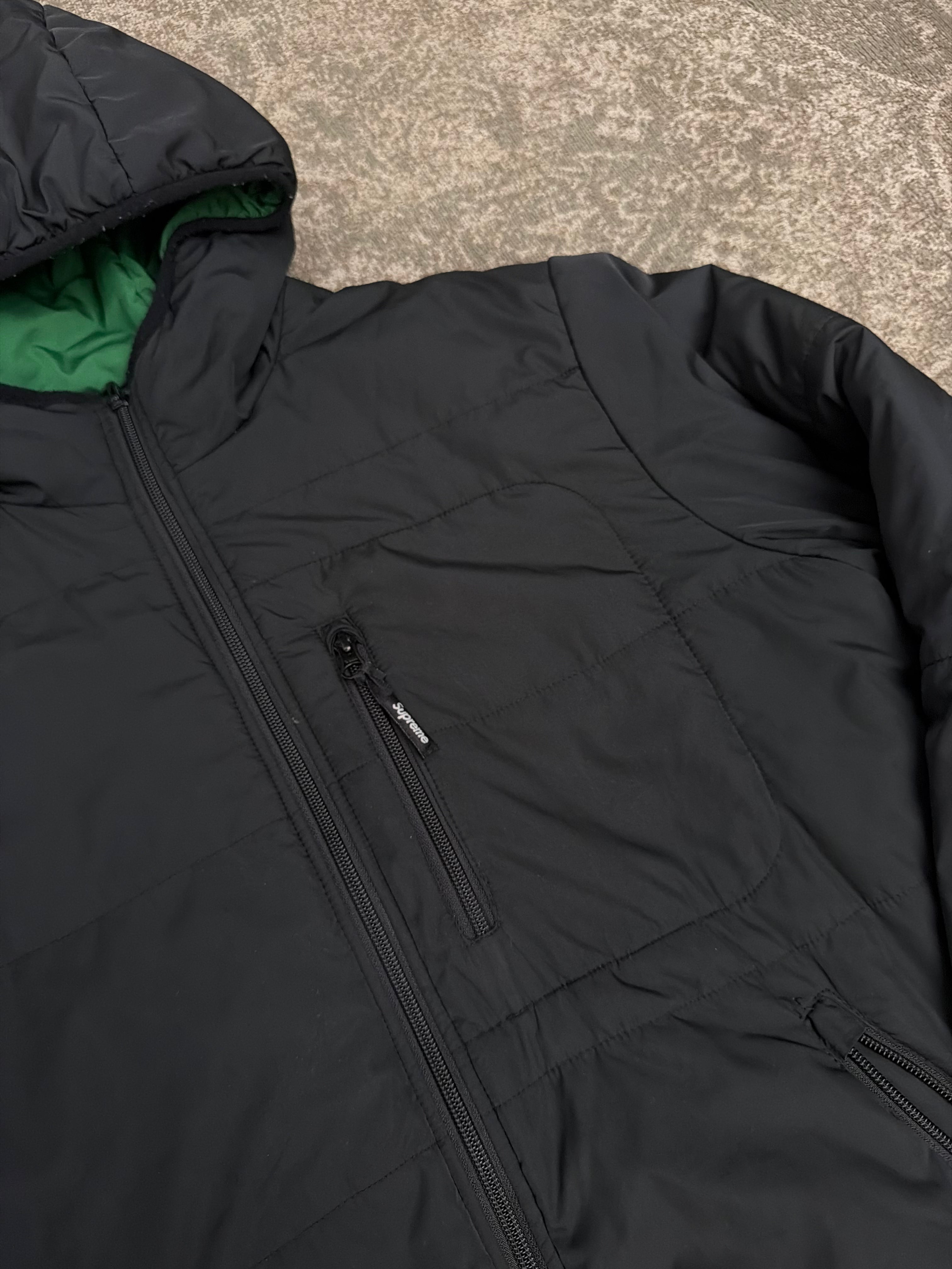 Supreme Reversible Hooded Puffy Jacket Black Green