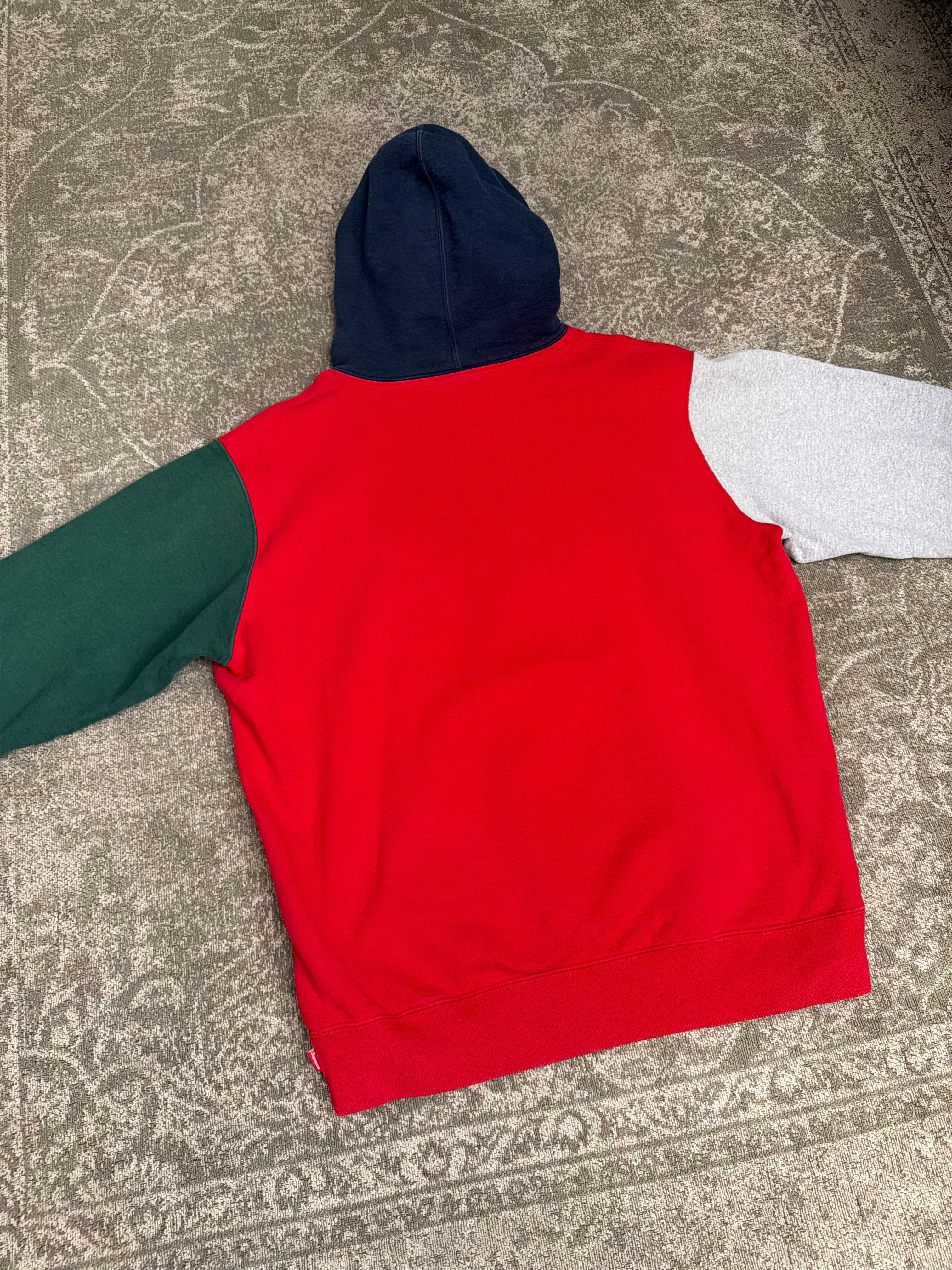 Supreme S Logo Colorblocked Hoodie SS19 Red Green Grey Navy