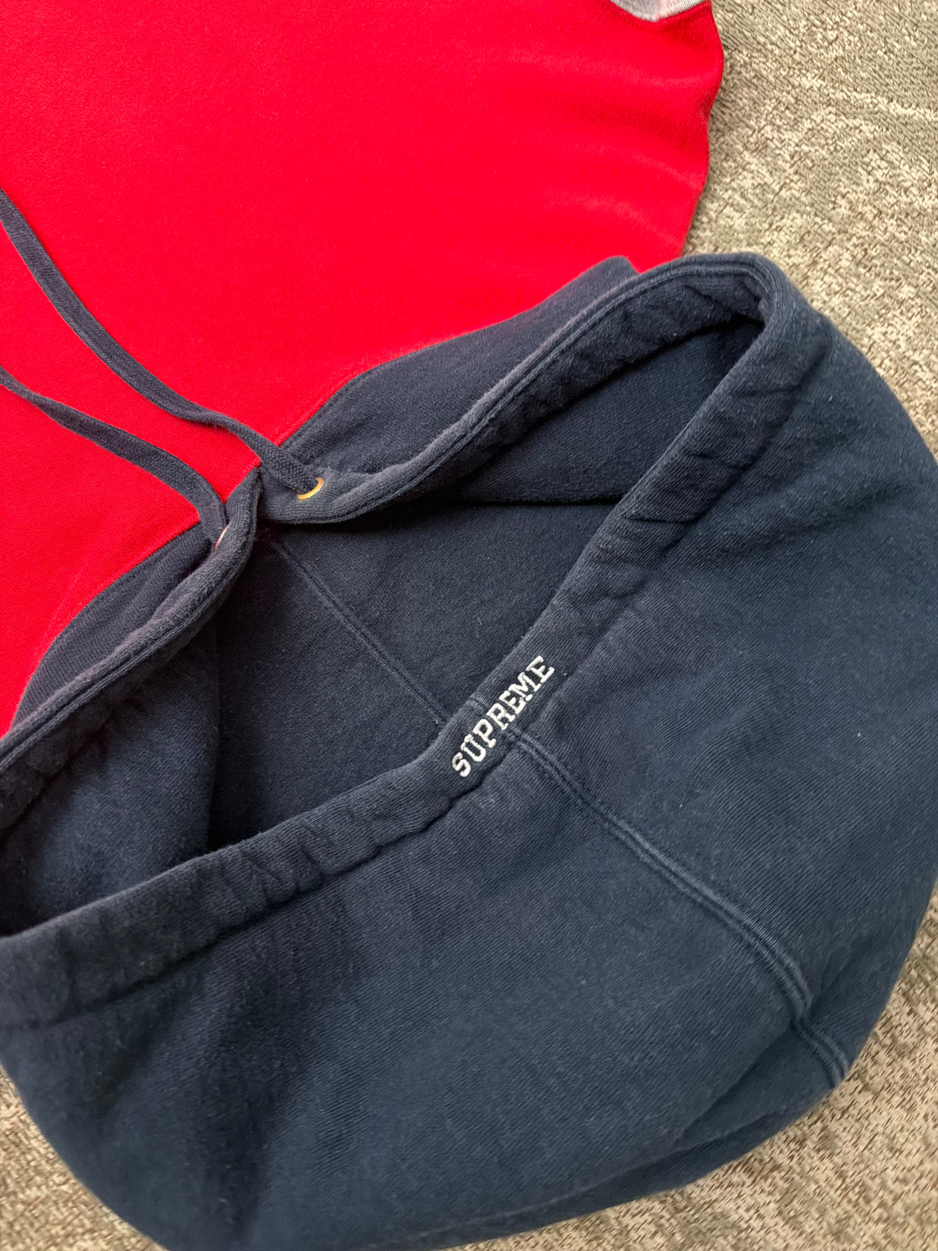 Supreme S Logo Colorblocked Hoodie SS19 Red Green Grey Navy