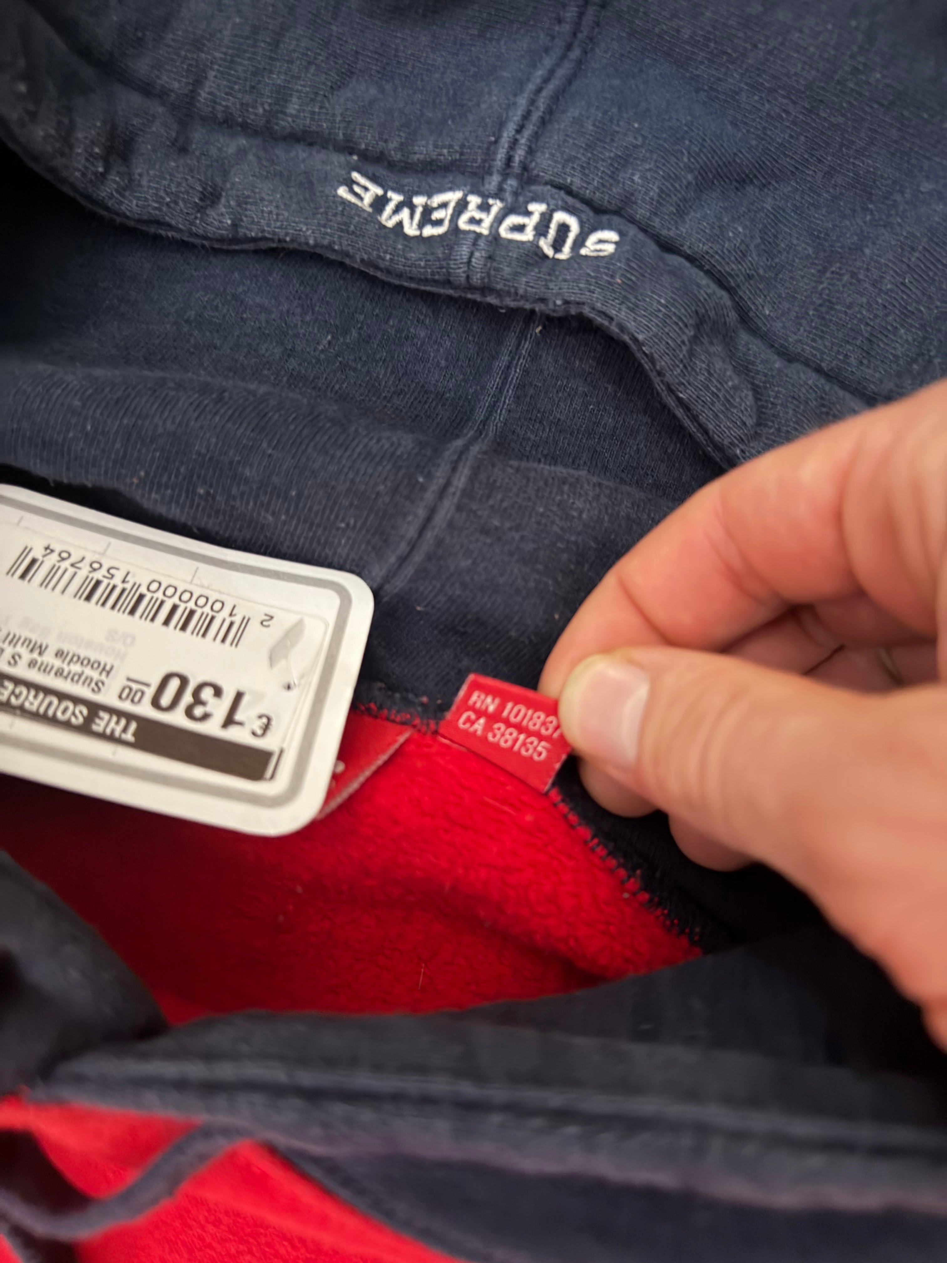 Supreme S Logo Colorblocked Hoodie SS19 Red Green Grey Navy