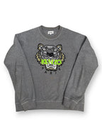 Kenzo Tiger Paris Crewneck Dark Grey Fluo Green