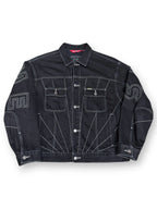 Supreme Radial Embroidered Denim Trucker Jacket Stitched Black FW23