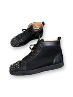 Christian Louboutin Louis Spikes Sneaker High Black Mesh Leather