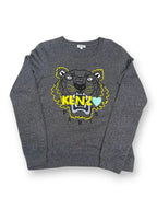 Kenzo Love Crewneck Tiger Dark Grey Yellow Embroidery