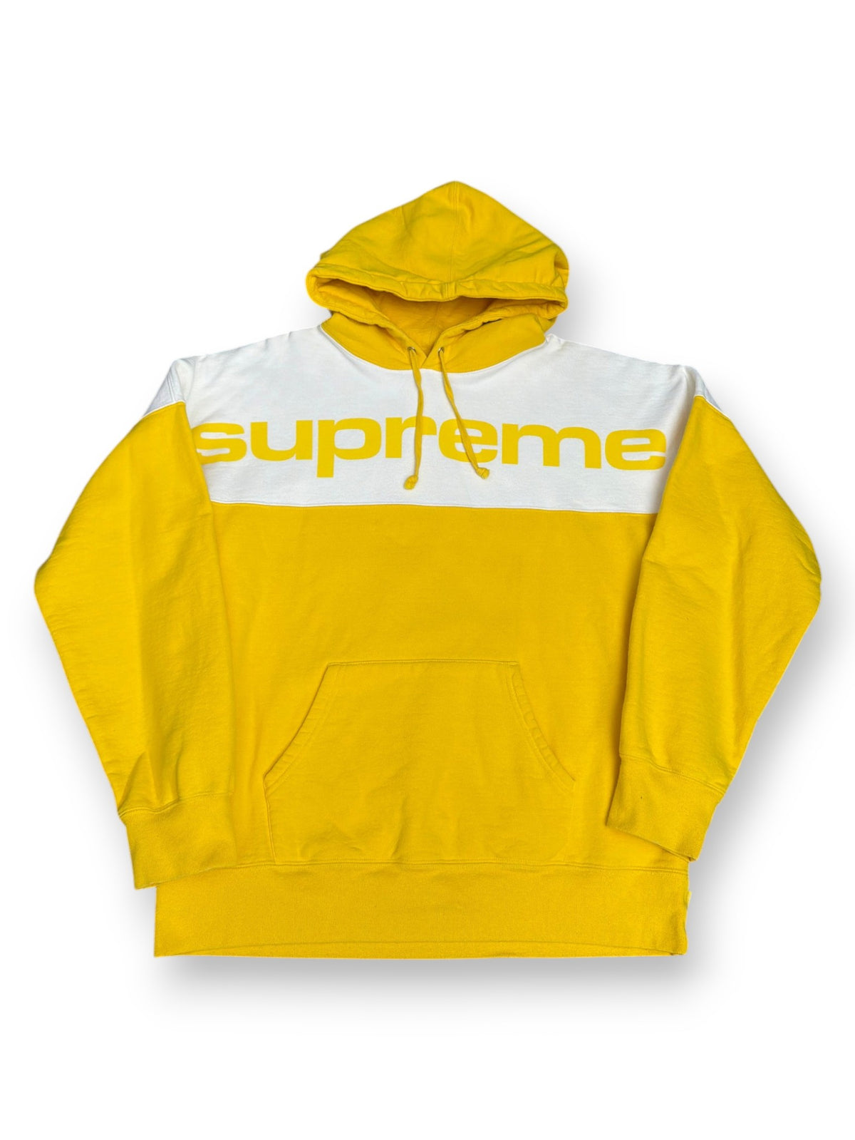 Supreme Blocked Hoodie FW17 Yellow White